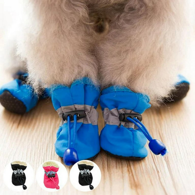Shoes for Small Dogs with Reflective Stripe Rugged Anti-Slip Rubber Sole Dog  Boots Waterproof Puppy Shoes Chihuahua Teddy Hiking