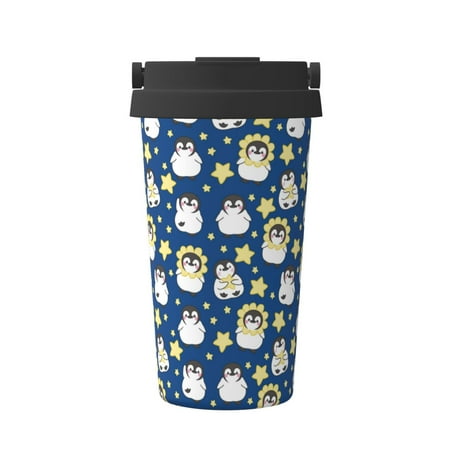 

KLL Star Penguin Pattern Stainless Steel Vacuum Insulated Tumbler - Carry Insulated Coffee Mug - Reusable Insulated Cold Brew Iced Coffee Cup Thermos