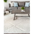 thumbnail image 4 of Rugs.com Lattice Shag Collection Rug – 4' x 6' Ivory Shag Rug Perfect For Living Rooms, Large Dining Rooms, Open Floorplans, 4 of 9
