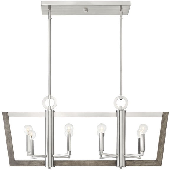Designers Fountain Westend Satin Platinum 8 Light Island Chandelier, 93738-SP