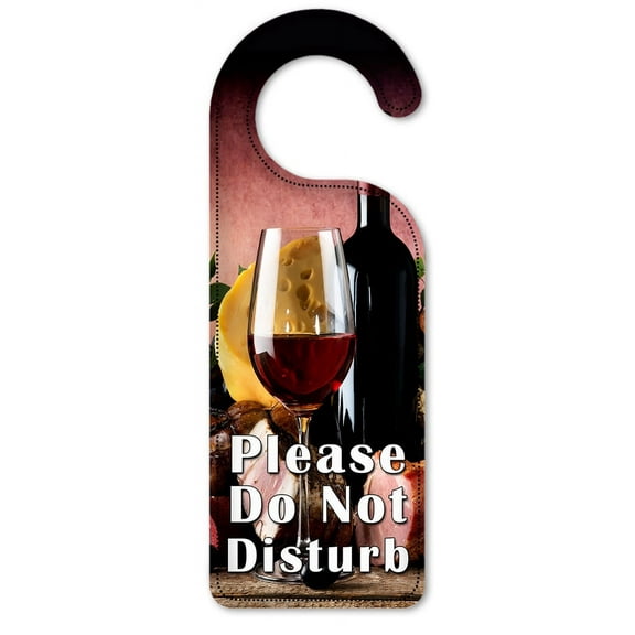 Do Not Disturb Door Knob Hanger Sign - Red Wine with Meat & Cheese