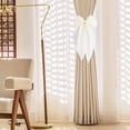 thumbnail image 4 of 1 Pack Beige Curtain Tiebacks, Neutral Bow Curtain Ties with Clips, Decorative Sheer Curtain Holdbacks, Farmhouse Curtain Tie Backs for Bedroom Living Room Minimalist Home Decor(Beige), 4 of 5