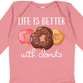 thumbnail image 4 of Inktastic Life is Better with Donuts Boys or Girls Long Sleeve Baby Bodysuit, 4 of 5