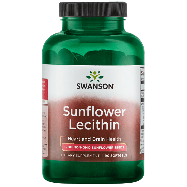 Swanson Sunflower Lecithin Nongmo 1,200 mg 90 Softgels.