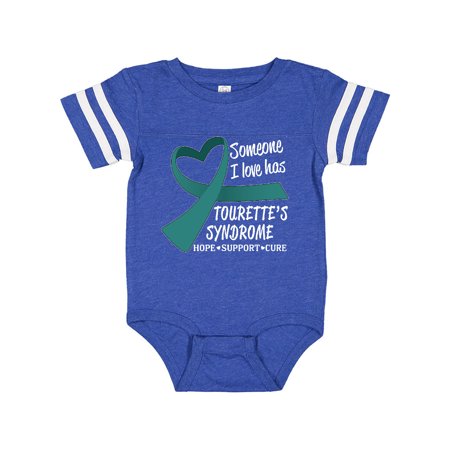 

Inktastic Someone I Love Has Tourettes Syndrome- teal ribbon Gift Baby Boy or Baby Girl Bodysuit