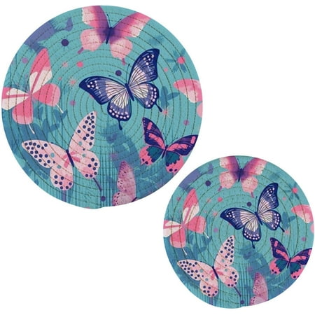 

Tangkunup Butterflies on Blue Trivets Pot Holders Set of 2 Decoration Potholders for Kitchens Pure Cotton Thread Weave Trivets Hot Pads for Kitchens Coasters Placemats Spoon Rest for Cooking