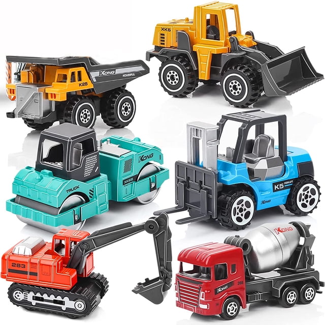 Mini vehículos de construcción, coche de juguete, juego de camión excavadora de aleación para niños, pequeño regalo colorido para niños de 3 años en adelante