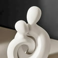 thumbnail image 4 of Danya B. Hans Cream Abstract Intersecting Circle Tender Couple Decorative Accent Matte Ceramic Sculpture Figure, 4 of 7