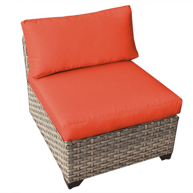 TKC Monterey Armless Patio Chair in Orange (Set of 2)