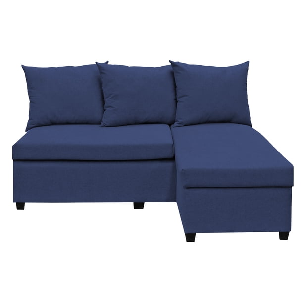 Sala Esquinera Modular El Bazar Store Tromso Azul Marino 160x130 cm Lado Izquierdo ó Drecho Tela Lino nacional