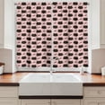 thumbnail image 2 of Cat Curtains 2 Panels Set, Dark Head Silhouettes Hand Writing and Dots Girlish Kids Design Sweet Abstract, Window Drapes for Living Room Bedroom, 55W X 39L Inches, Coral Seal Brown, by Ambesonne, 2 of 3