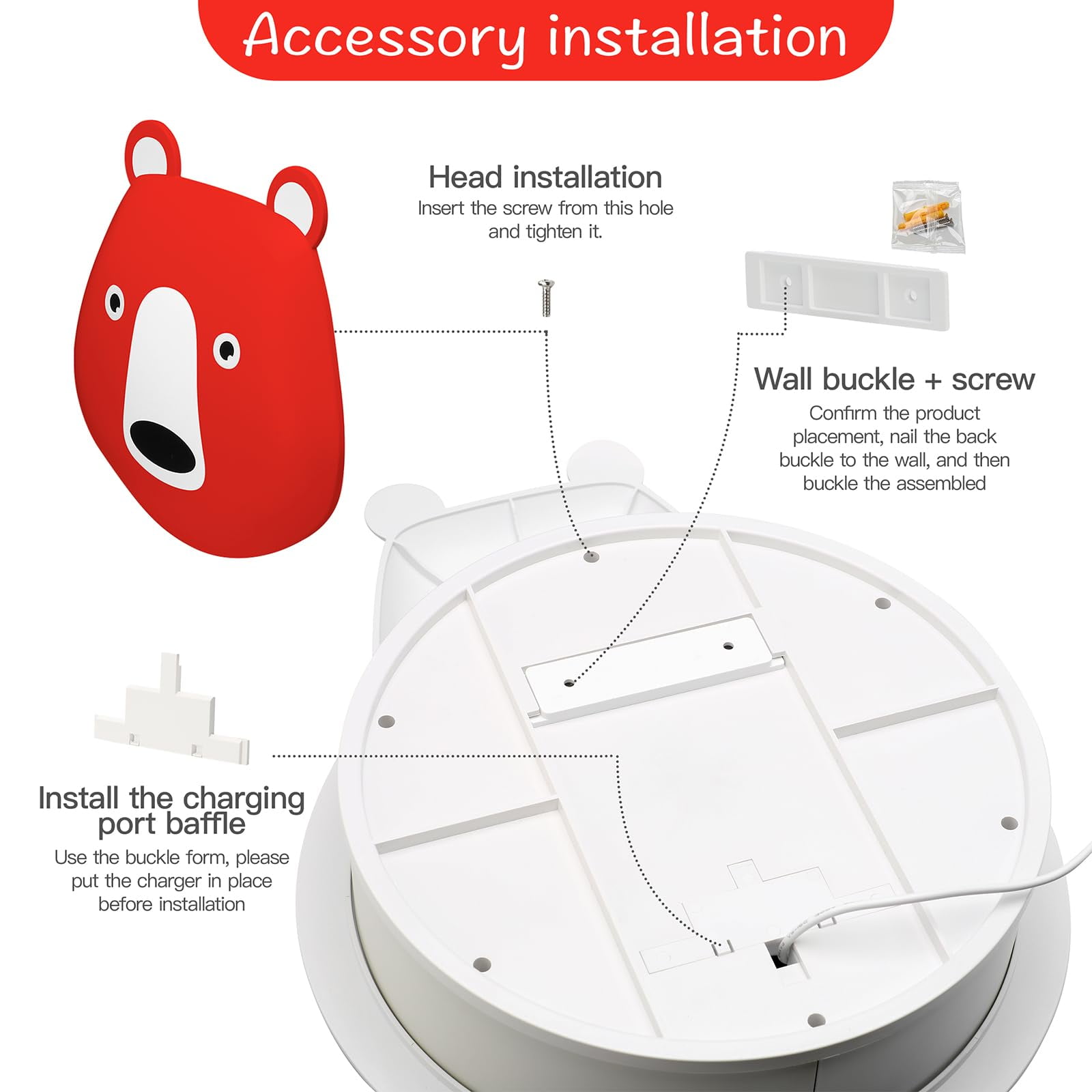 Tnvodejo for Toniebox Creative Bear Children's Magnetic Floating Shelf and for Tonies for 30-48 Figures - Wall Shelf for The Music Box - for Playing and Collecting - for Children's Baby Rooms (Red)