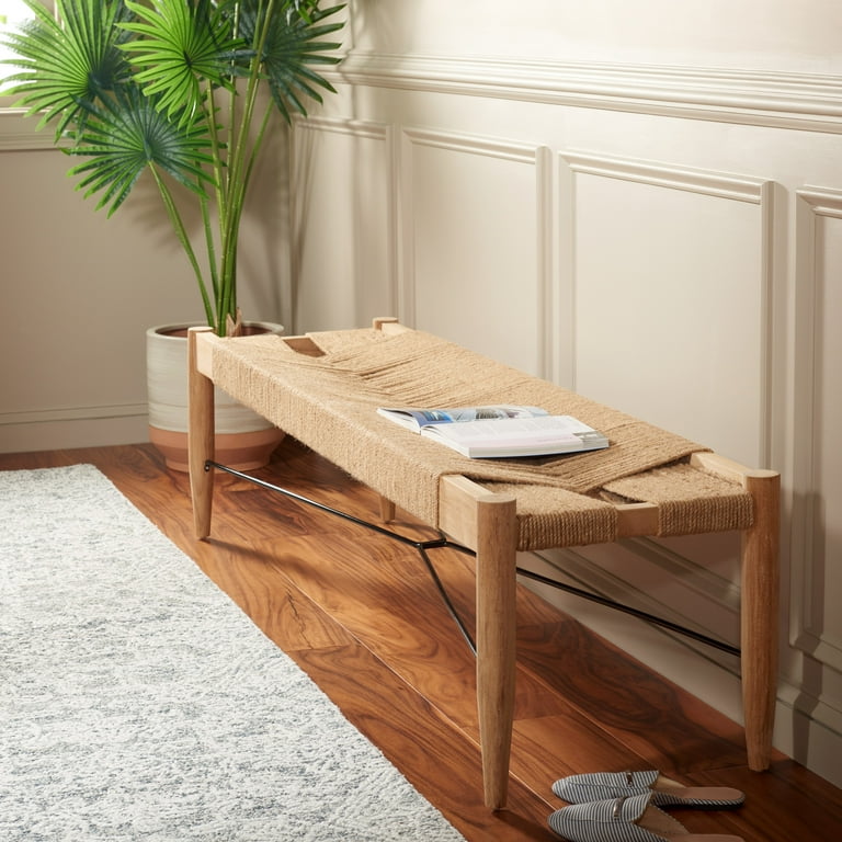1 X 32 X 16 Tan Wood Canvas Bench 1 X 32 X 16 Tan Wood Canvas Bench