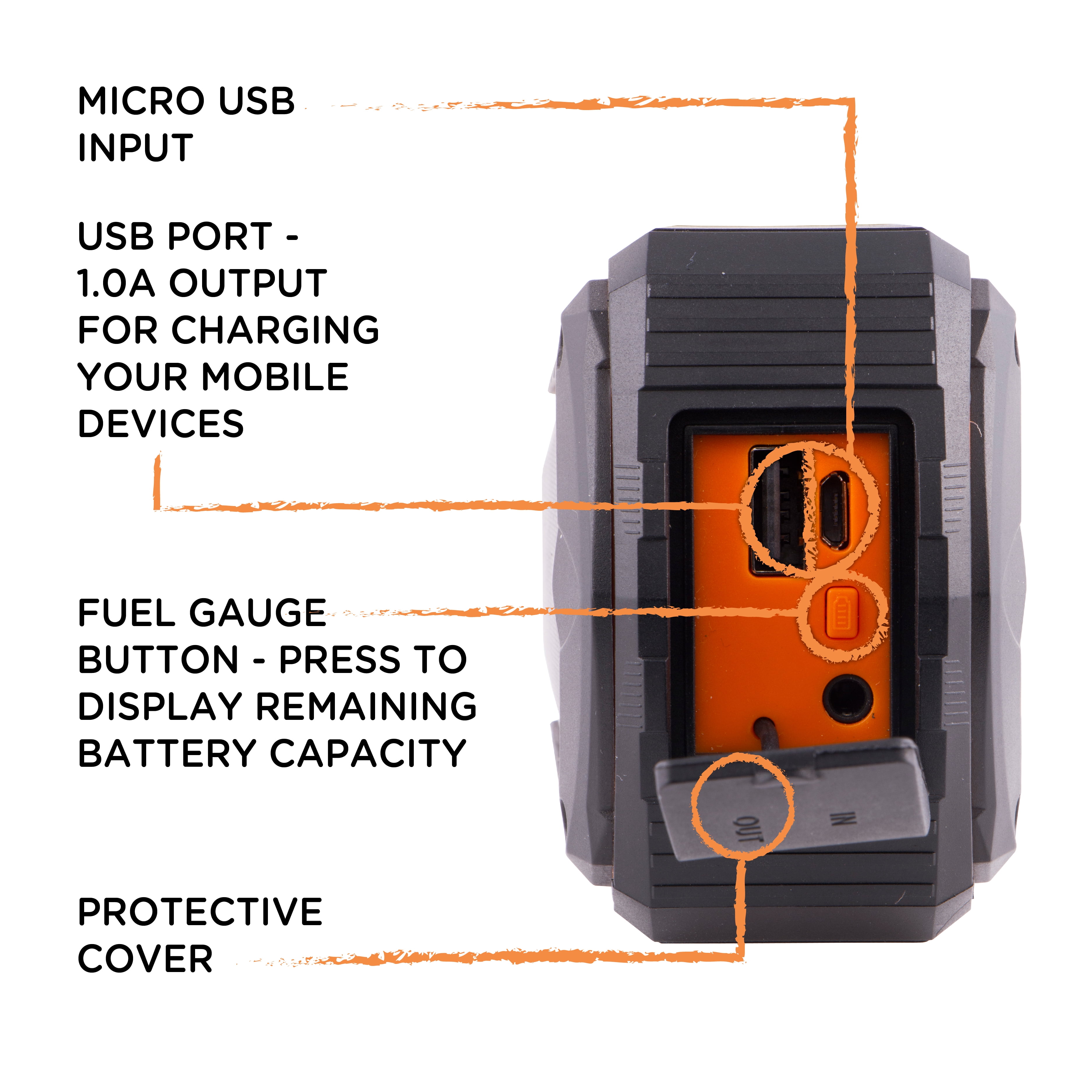 EcoSurvivor Outdoor Bluetooth Speaker, 1-Port USB, Battery Pack, Water Resistant, 34425