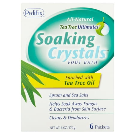 Jet Action Foot Bath - PediFix Tea Tree Ultimates Soaking Crystals Foot Bath, 6 count, 6 oz