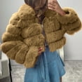 thumbnail image 2 of DDAPJ pyju Women's Faux Fur Cropped Jacket 2023 Clearance,Long Sleeve Zip Up Fluffy Fleece Outerwear Coats Plus Size Winter Warm Thick Hooded Jacket Trendy Short Tops S - 8XL, 2 of 5