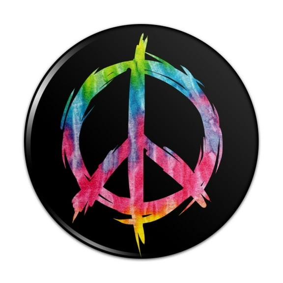 Tie Dye Peace Sign Pinback Button Pin
