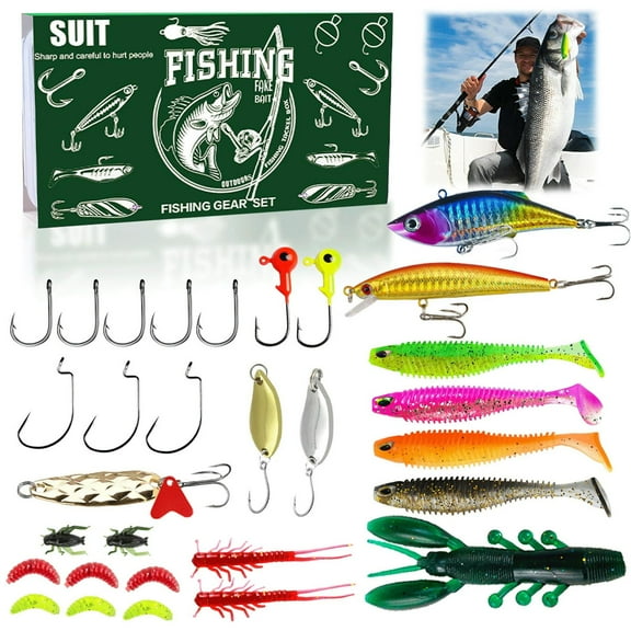 Fishing Tackle Advent Calendar Daily Fishing Lures Countdown For Men Teen Boys, 30Pc 3D Fishing Baits And Hooks Set, Surprise Gift For Fishing Enthusiasts