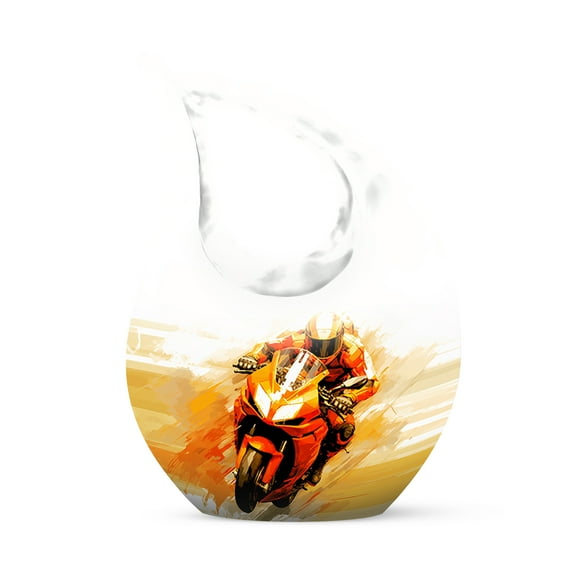 MUKTIVE Bike Urns for Human Ashes Adult Man - Funeral Urn for Women - Burial Urns for Male & Female - Large Cremation Urn for Men - Memorial Decorative for Mom & Dad with Velvet Bag (10inch)