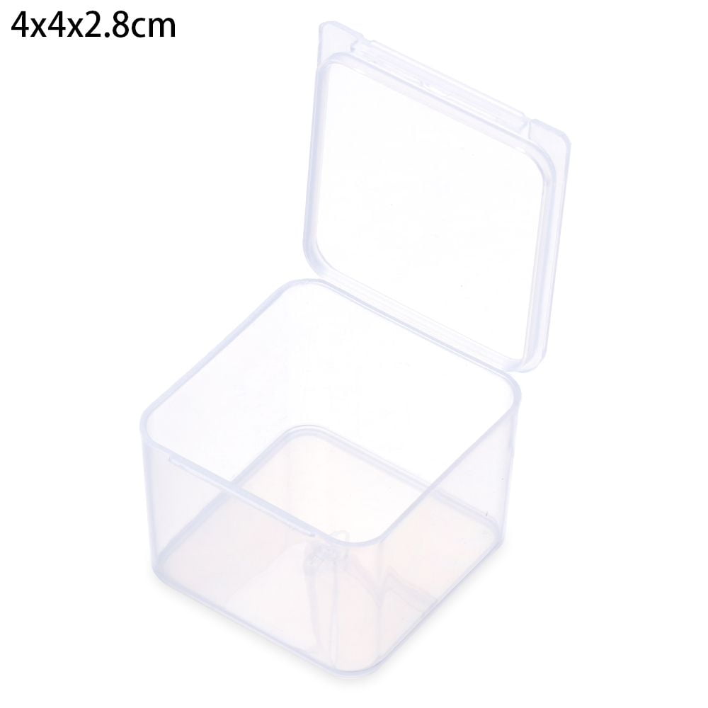 Useful Nail Art Screw Storage Plastic Transparent Small Storage Box Pill  Chip Box Jewelry Organizer Case Beads Container 5.4X5.3X1.7CM 