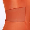 thumbnail image 4 of Aislor Womens Latin Ballroom Dance Dress Lyrical Salsa Sheer Mesh Asymmetrical Hem Leotard Dancewear Orange XL, 4 of 7