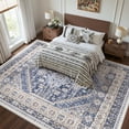 thumbnail image 3 of Roxstand 10x14 Area Rugs for Living Room, Vintage Large Area Rug, Non-Slip Backing Washable Rug, Stain Resistant Home Decor Rug (10'x14', Blue), 3 of 11
