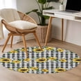 thumbnail image 5 of Round Area Rug 4ft,Yellow Sunflower Green Leaf Black Buffalo Plaid Washable Carpet Non-Slip Runner Accent Rugs Indoor Floor Mat for Bedroom Living Room Decor,Farm Watercolor Plant, 5 of 9
