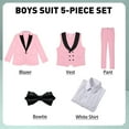 thumbnail image 3 of Lycody 5pcs Boys Suits Slim Fit Toddler Tuxedo Suit Set for Teen Boy Formal Dress Clothes Peaked Lapel Kids Wedding Outfit for Party Wedding Homecoming 2T-20 for Kids and Boys, 3 of 6