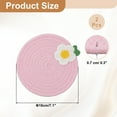 thumbnail image 2 of 2Pcs Manteles Individuales Redondos Trenzados, 7.1" Manteles Tejidos para Mesa de Cocina con Flores para Decoración de Granja (Rosa), 2 of 7