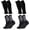 Black, variant on 2 Set Grip Soccer Socks and Shin Guard Sleeves Non Slip Soccer Sleeve Socks for Men Women