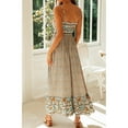 thumbnail image 2 of Women Cami Maxi Dresses Floral Boho Beach Long Dresses V Neck Summer Slip Dress Beige XL, 2 of 7
