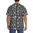 thumbnail image 3 of Fuzoiu simple white Snowflake Print Men's Casual Short,Men's Short Sleeve Shirt,Mens Casual Button Down Shirts,Cuban Collar Summer Shirt for Beach, Vacation, and Outdoor Activities-Medium, 3 of 5