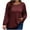 Wine, variant on Ahdbta Womens Plus Size Tops Trendy Lace Patchwork Long Sleeve Tunic Shirts Solid Color Round Neck Casual Loose Fit Blouses