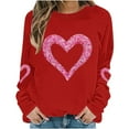 thumbnail image 4 of Vetsdori Womens Plus Size Sweatshirts Valentine Pullover Tops Crew Neck Valentine's Days Sweatshirts for Women Love Heart, 4 of 5