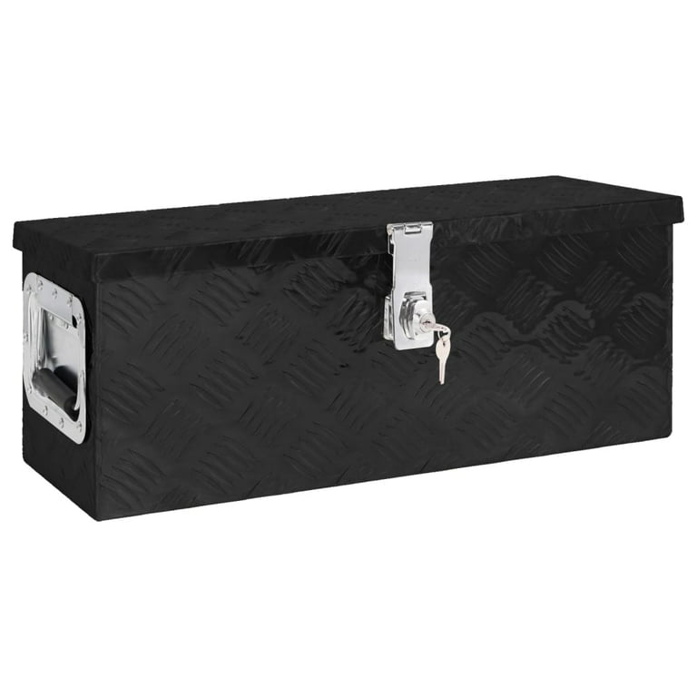 vidaXL 35.4 x 18.5 x 13.2 Aluminum Storage Box (Black)