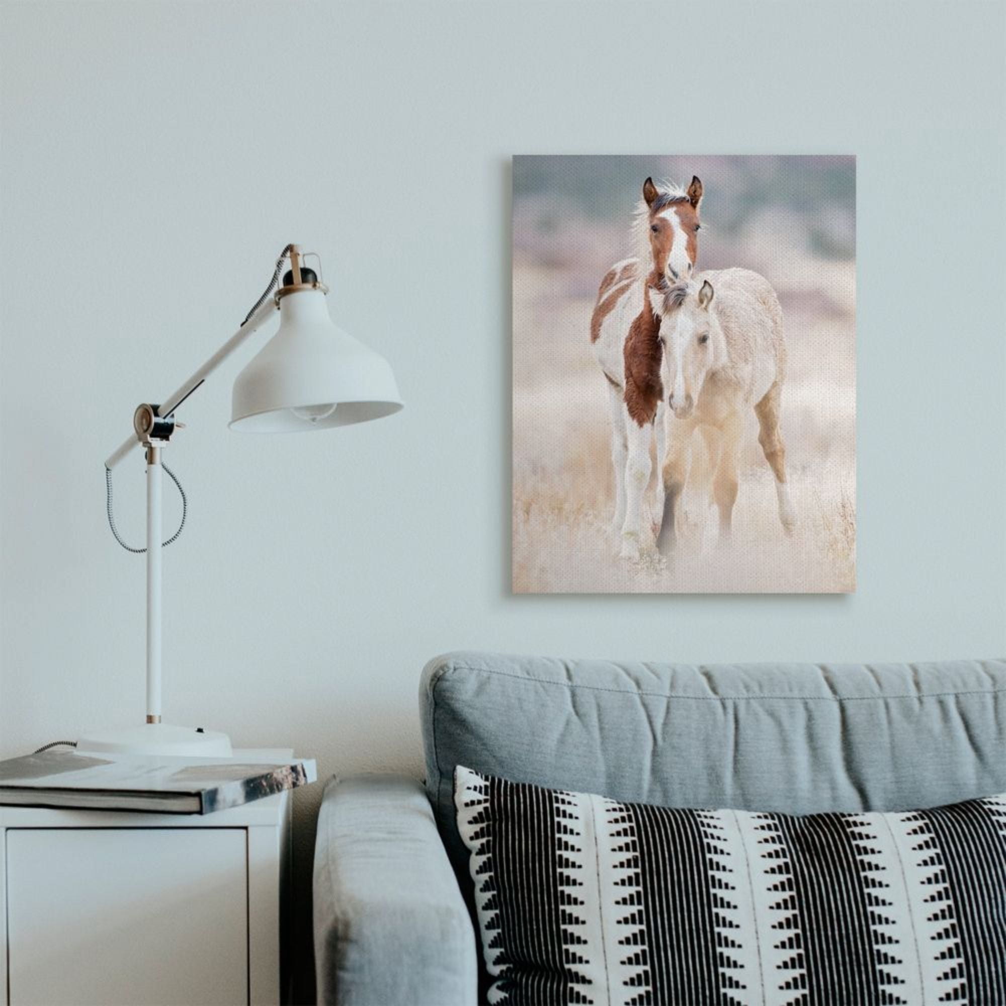 Stupell Industries Calm Horses in Muted Beige Meadow Photograph Design by PHBurchett, 24" x 30"