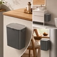 thumbnail image 5 of Slim Rectangular Lidded Trash Can, Plastic Waste Bin with Bag Clip for Kitchen and Bathroom, 5 of 6