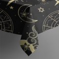 thumbnail image 6 of Black Gold Sun Moon Star Pattern Rectangle Tablecloth 60"x102",Waterproof Polyester Rectangle Table Cloth, Wipeable Spillproof Polyester Tablecloth for Dining, Camping, Indoor and Outdoor, 6 of 6