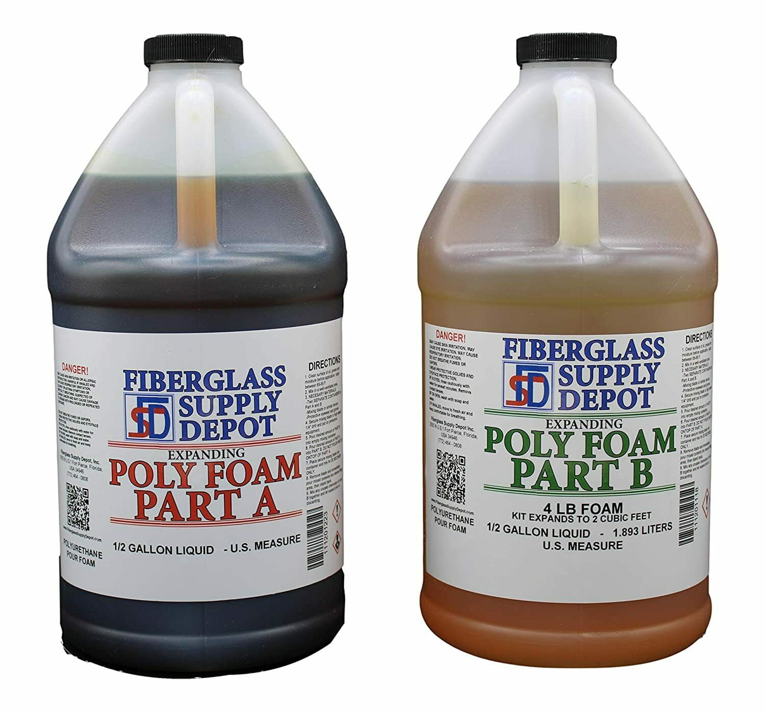 Fiberglass Supply Depot 4 Lb. Density Expanding Foam Kit 2 Part Closed Cell Polyurethane Liquid