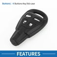 thumbnail image 3 of Unique Bargains Coque de Télécommande Sans Clé à 4 Boutons pour SAAB 93 2003-2007, 3 of 7