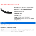 thumbnail image 2 of Front Bumper Absorber - Compatible with 2015 - 2017 Hyundai Sonata 2016, 2 of 2