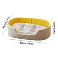 thumbnail image 3 of Nebwoak Washable Cat Bed for Indoor, Cave Style Pet Bed with Toy, Waterproof Non-Slip Bottom, Double Sided Cozy Kitten/Small Dog Bed, Yellow Polyester All Season Pet Bed, 3 of 6