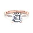 thumbnail image 2 of Arizona - Moissanite Asscher Cut Lab Diamond Dainty Engagement Ring With Sidestones, 2 of 3