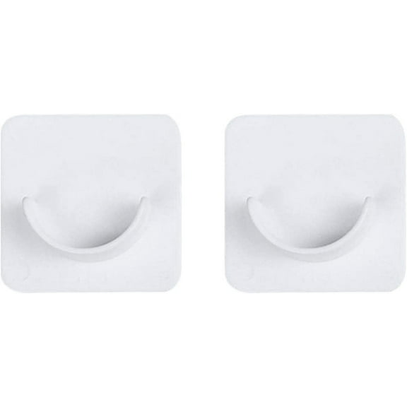 Adhesive Shower Curtain Rod Holder, Stick On Plastic No Drilling Shower Rod Wall Mount Holder for Home Bathroom, Transparent Rod Retainer(2pcs)