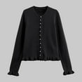 thumbnail image 3 of Sweater Cardigan Women Knitted Button Down Light Black Sweaters for Women Comfort Colors Fall Outfit Women Clothes, 3 of 3