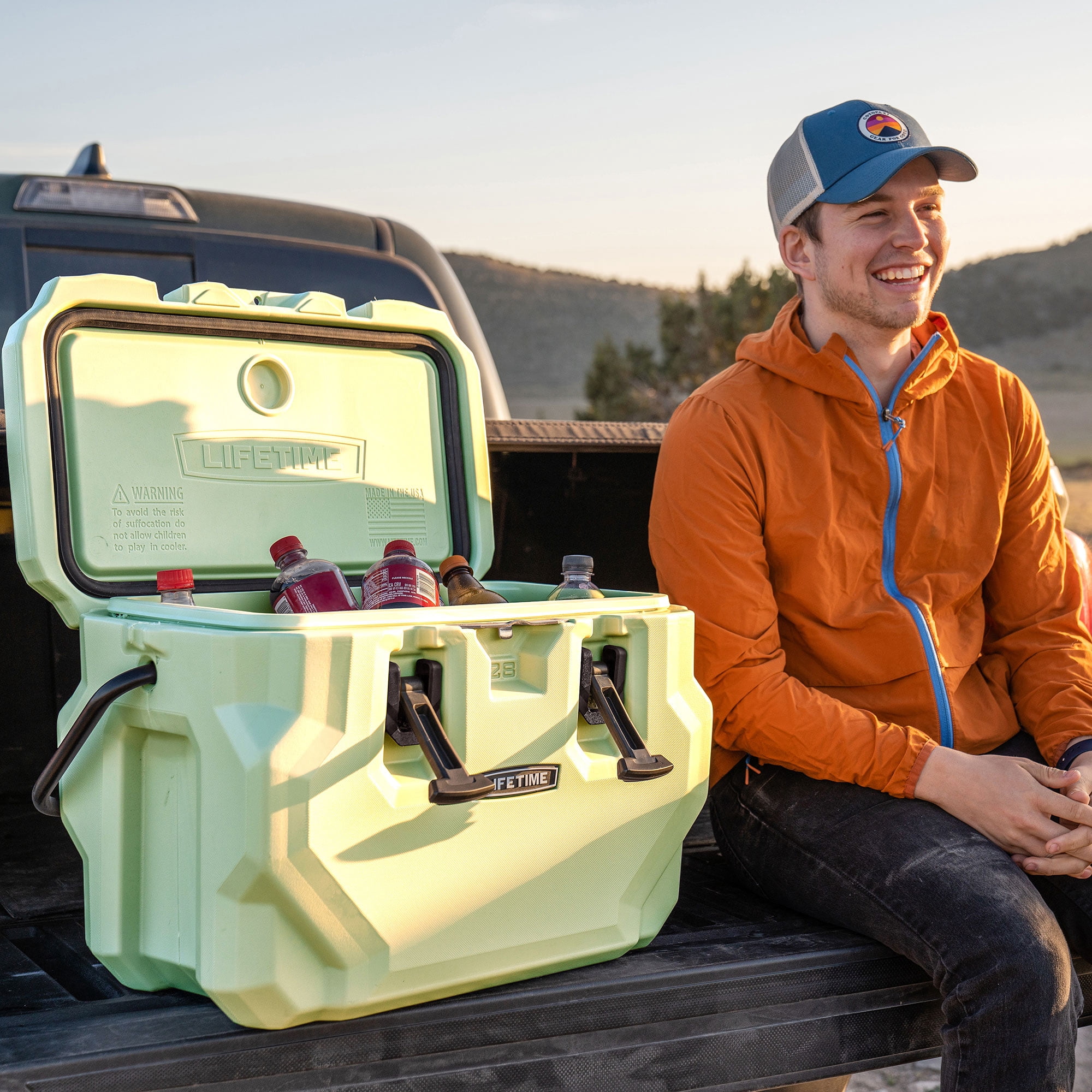 Lifetime 28 qt Bear-Resistant Camping Cooler, Premium High Performance, Ice Retention, Hard Cooler, 20 Can Capacity, Sage Green (91416)