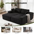 thumbnail image 5 of Techmilly 113” Cloud L-Shaped Sectional Couches,Modular Sofa with Deep Seat, Sponge Compression Sofas,Modern Modular L-Shape Sofa Couch with Chaise for Living Room Bedroom (Black Left Facing Chaise), 5 of 7