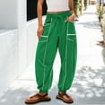 thumbnail image 2 of Dwellite Womens Barrel Sweatpants High Waisted Wide Leg Sweatpants Drawstring Casual Baggy Pants Sweatpant with Pockets Green L, 2 of 6