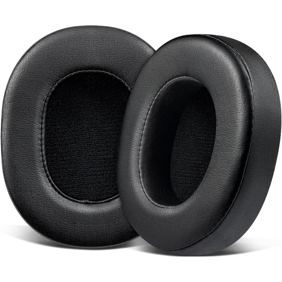 SOULWIT Replacement Earpads for Skullcandy Hesh 3/ANC/Evo & Crusher Wireless/ANC/Evo & Venue ANC Over-Ear Headphones, Ear Pads Cushions with Soft Protein Leather, Noise Isolation Foam - Black
