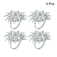 thumbnail image 3 of Anillos de Servilletas de Metal Unique Bargains 4uds Cristal Flor Tono Plateado, 3 of 5